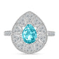 Silberring mit Paraiba Quarz und weißem Topas