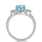 Silberring mit Paraiba Quarz und weißem Topas