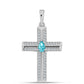 Silberanhänger mit Paraiba Quarz und weißem Topas