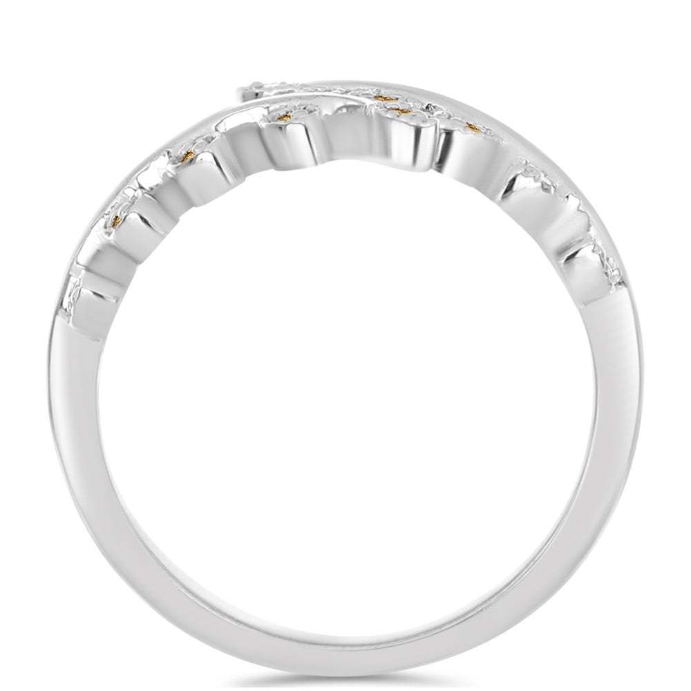 Silberring mit Champagnerfarbenem Moissanit