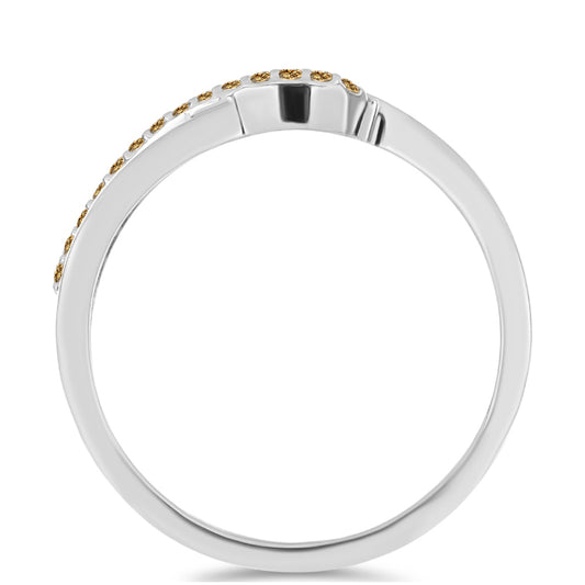 Silberring mit Champagnerfarbenem Moissanit