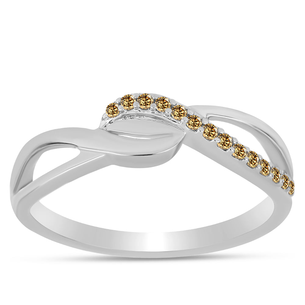 Silberring mit Champagnerfarbenem Moissanit 3 