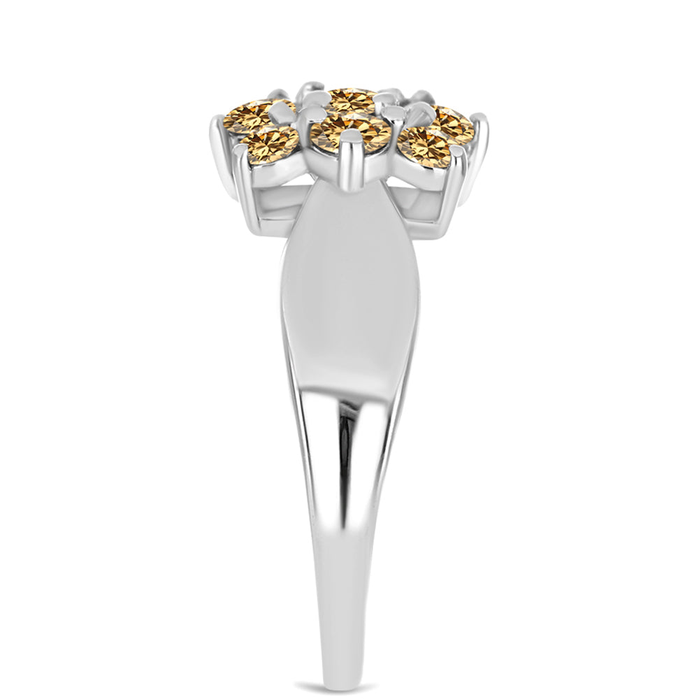 Silberring mit Champagnerfarbenem Moissanit 4 