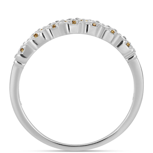 Silberring mit Champagnerfarbenem Moissanit