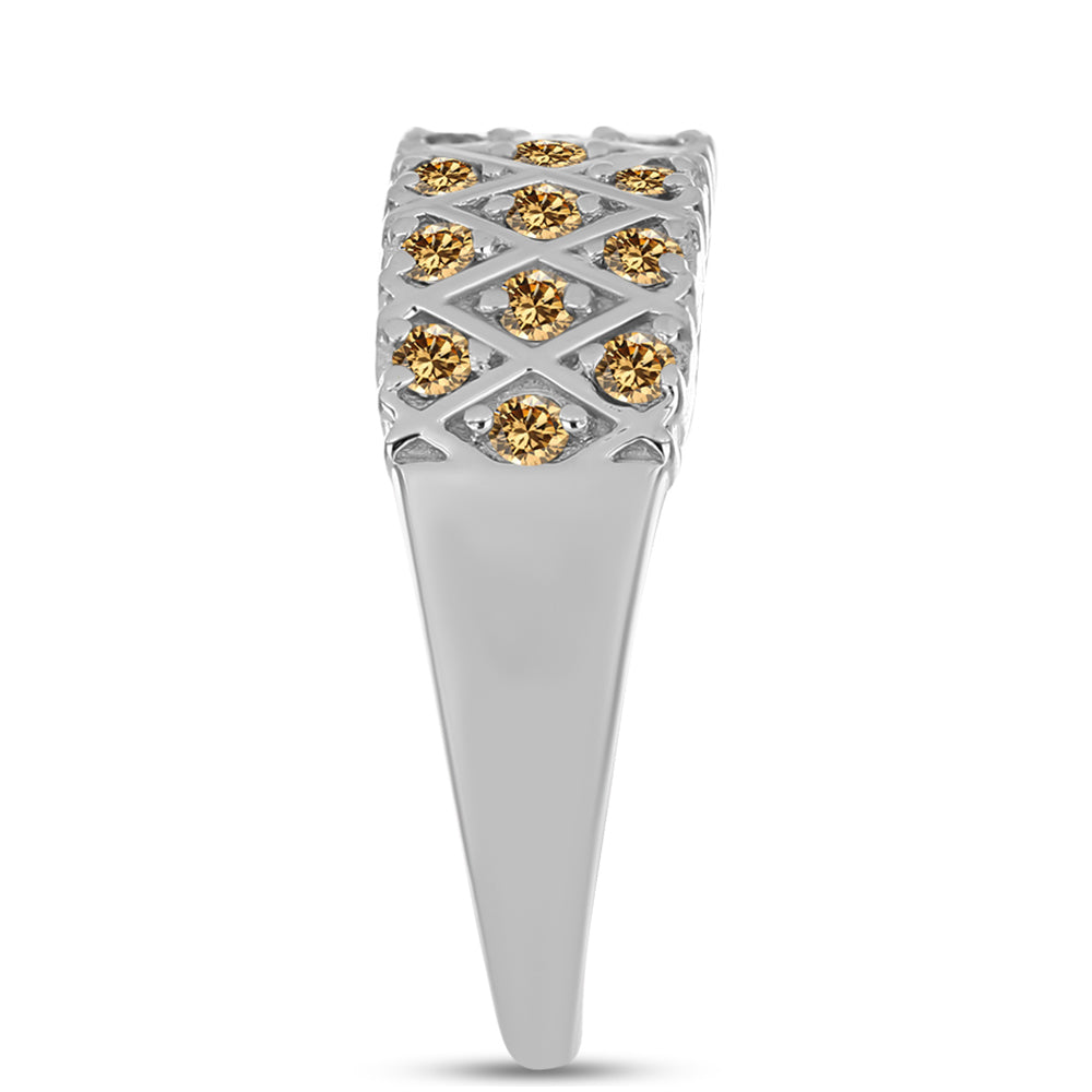 Silberring mit Champagnerfarbenem Moissanit 4 