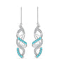 Silberohrringe mit Paraiba Quarz und weißem Topas