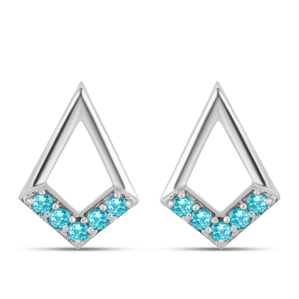 Silberohrringe mit Paraiba Quarz