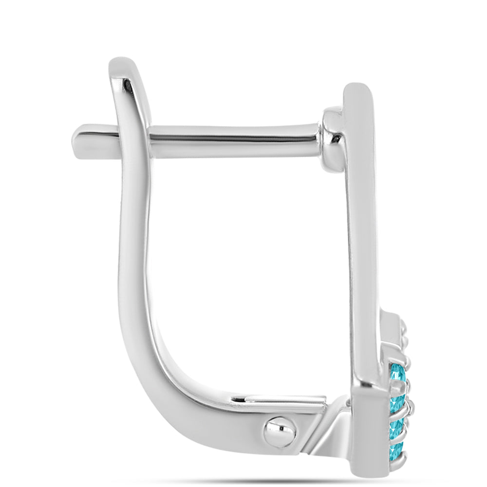 Silberohrringe mit Paraiba Quarz 2 