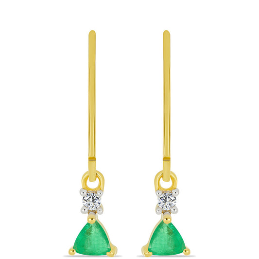 Goldplattierte Silberohrringe mit brasilianischem Smaragd und weißem Zirkon