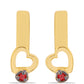 Goldplattierte Silberohrringe mit rotem Diamant