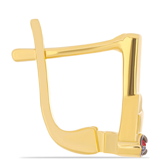 Goldplattierte Silberohrringe mit rotem Diamant