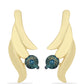 Goldplattierte Silberohrringe mit blauem Diamant