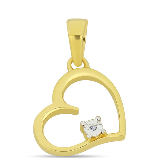 Goldplattierter Silberanhänger mit weißem Diamant