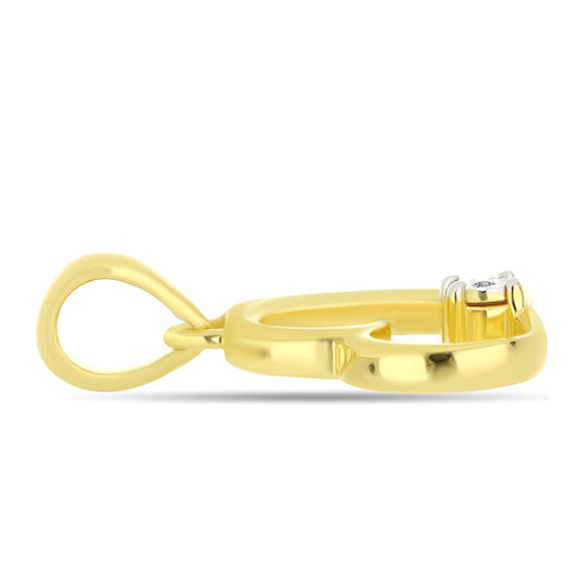 Goldplattierter Silberanhänger mit weißem Diamant