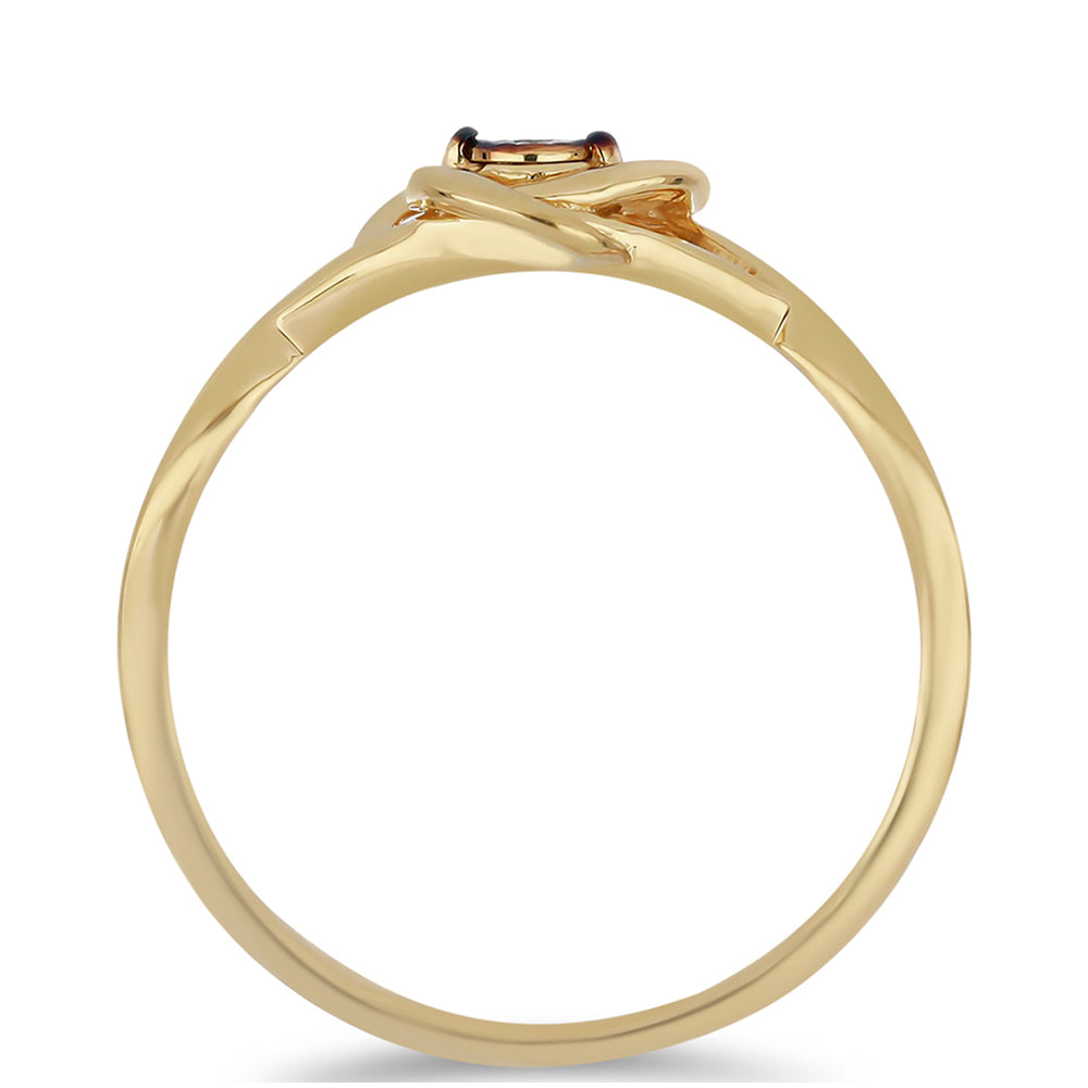 Goldplattierter Silberring mit blauem Diamant
