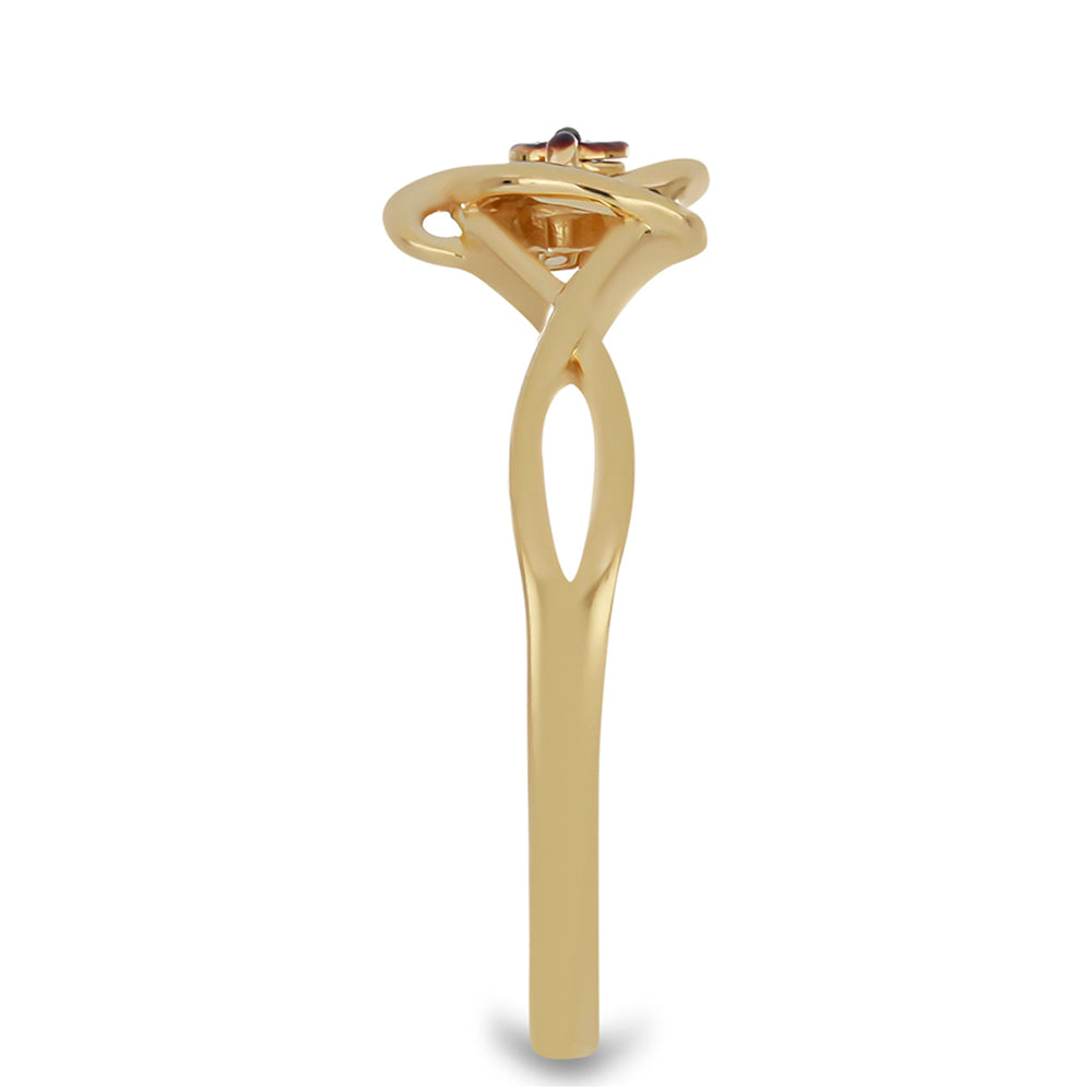 Goldplattierter Silberring mit blauem Diamant 4 