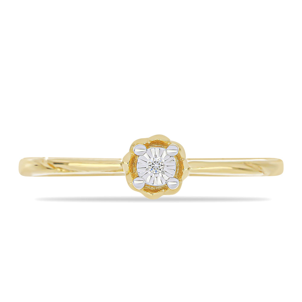 Goldplattierter Silberring mit weißem Diamant 1 