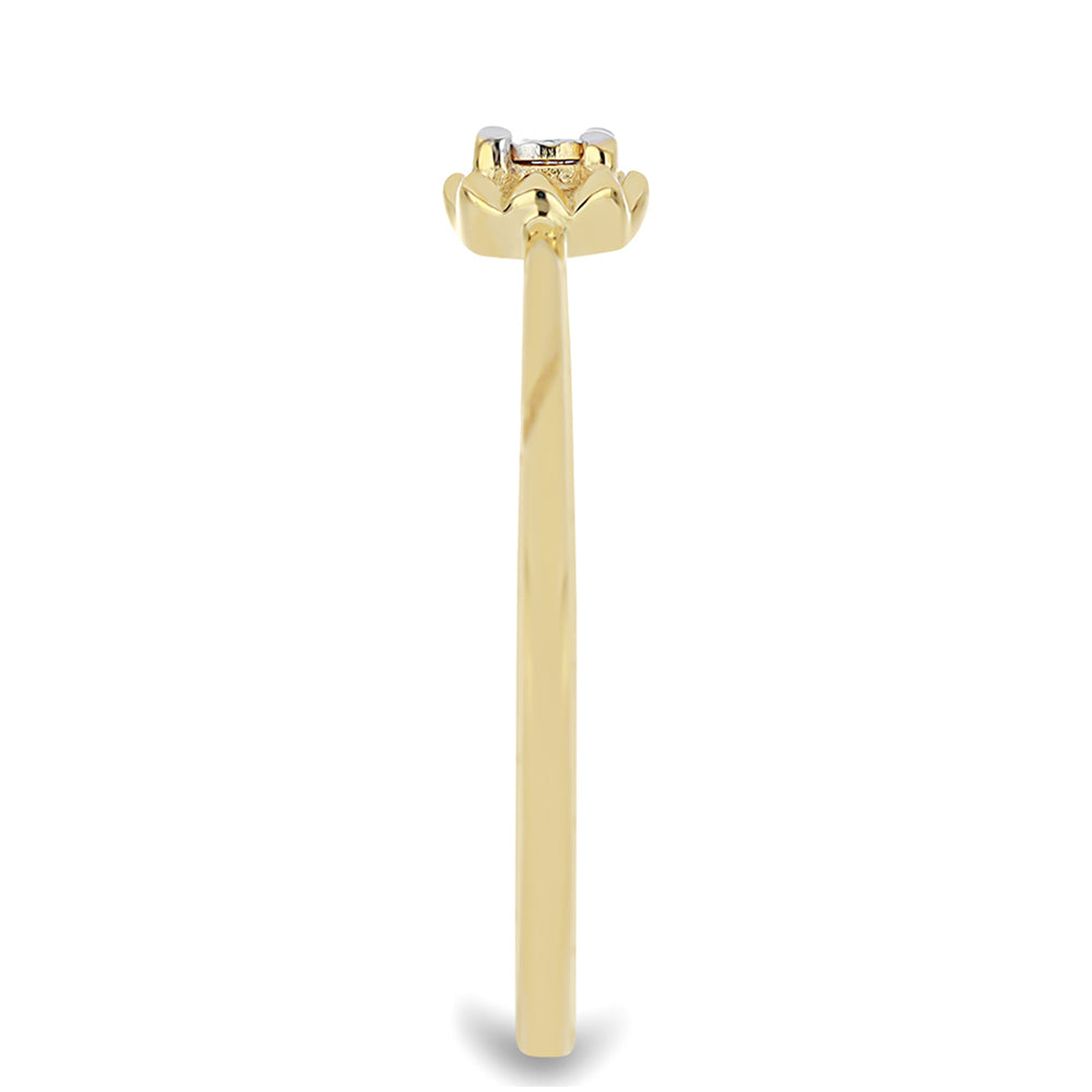 Goldplattierter Silberring mit weißem Diamant