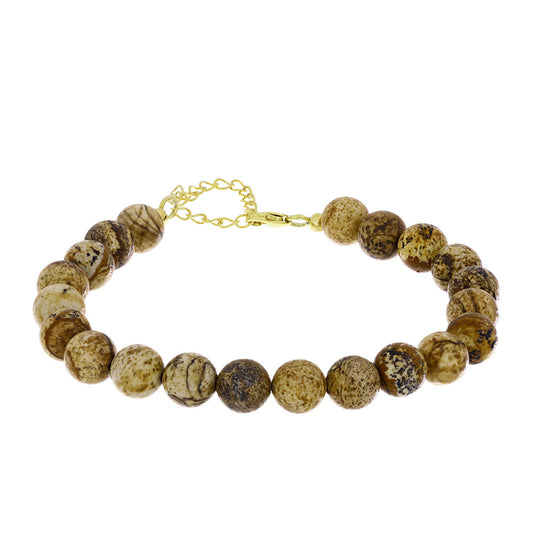 Goldplattiertes Silberarmband mit Jaspis