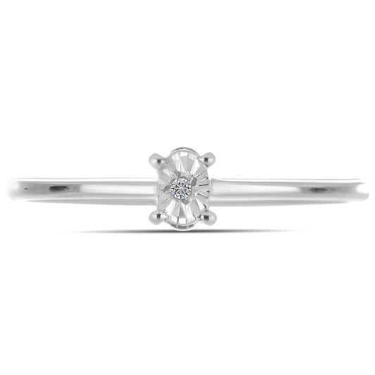 Silberring mit weißem Diamant