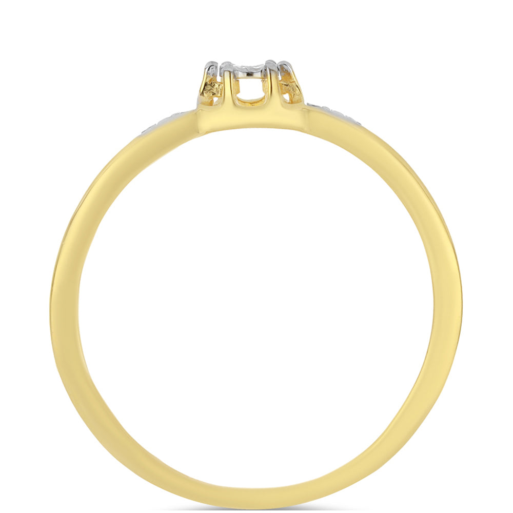 Goldplattierter Silberring mit weißem Diamant 2 