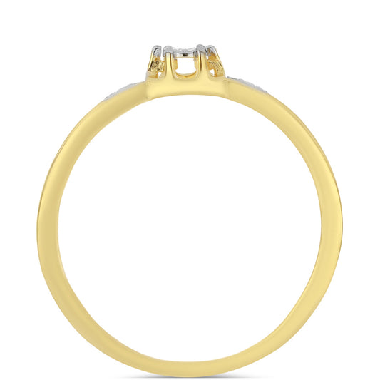Goldplattierter Silberring mit weißem Diamant