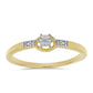 Goldplattierter Silberring mit weißem Diamant