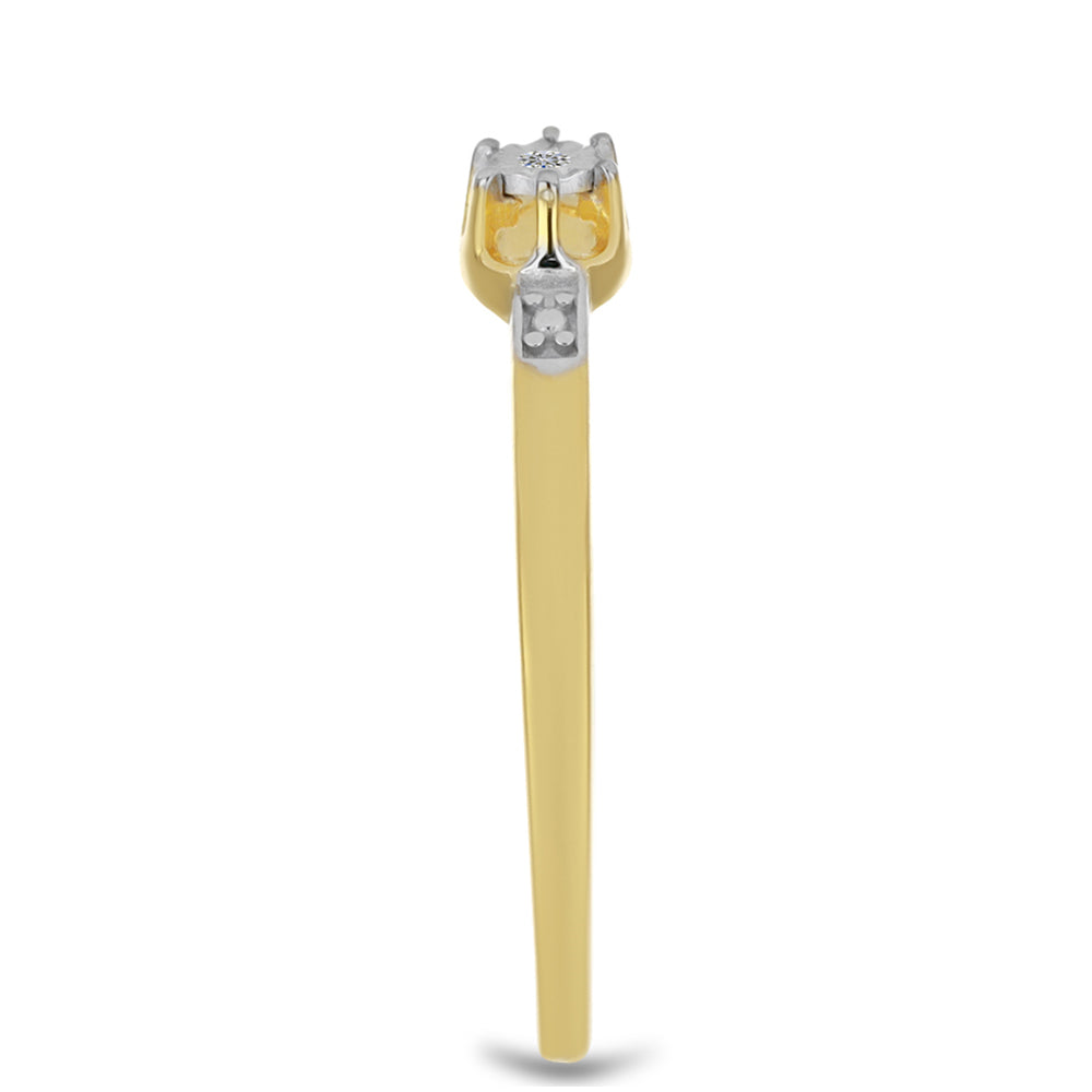 Goldplattierter Silberring mit weißem Diamant 4 