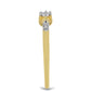 Goldplattierter Silberring mit weißem Diamant