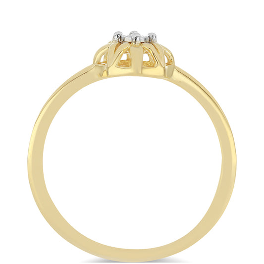 Goldplattierter Silberring mit weißem Diamant