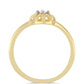 Goldplattierter Silberring mit weißem Diamant