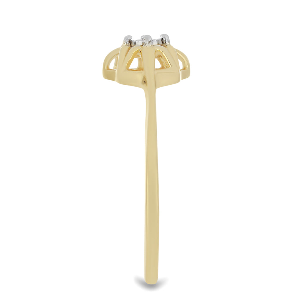 Goldplattierter Silberring mit weißem Diamant