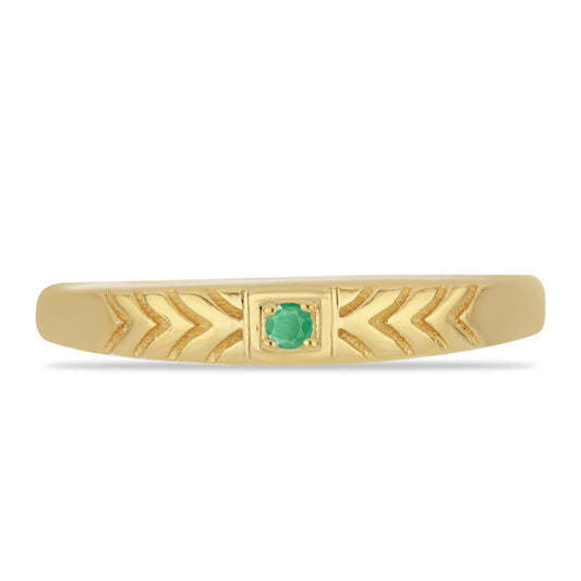 Goldplattierter Silberring mit brasilianischem Smaragd