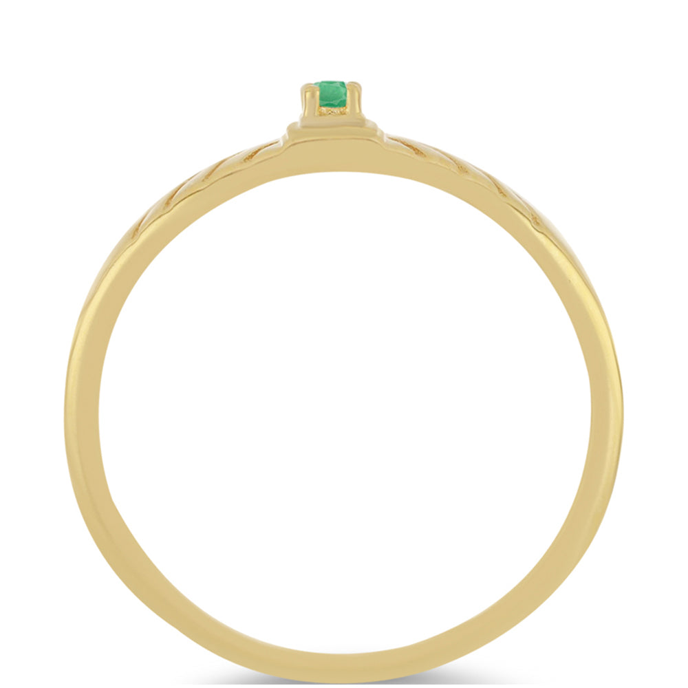 Goldplattierter Silberring mit brasilianischem Smaragd