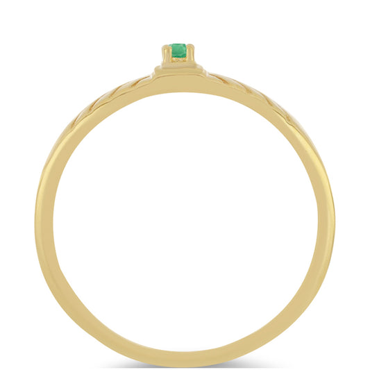 Goldplattierter Silberring mit brasilianischem Smaragd