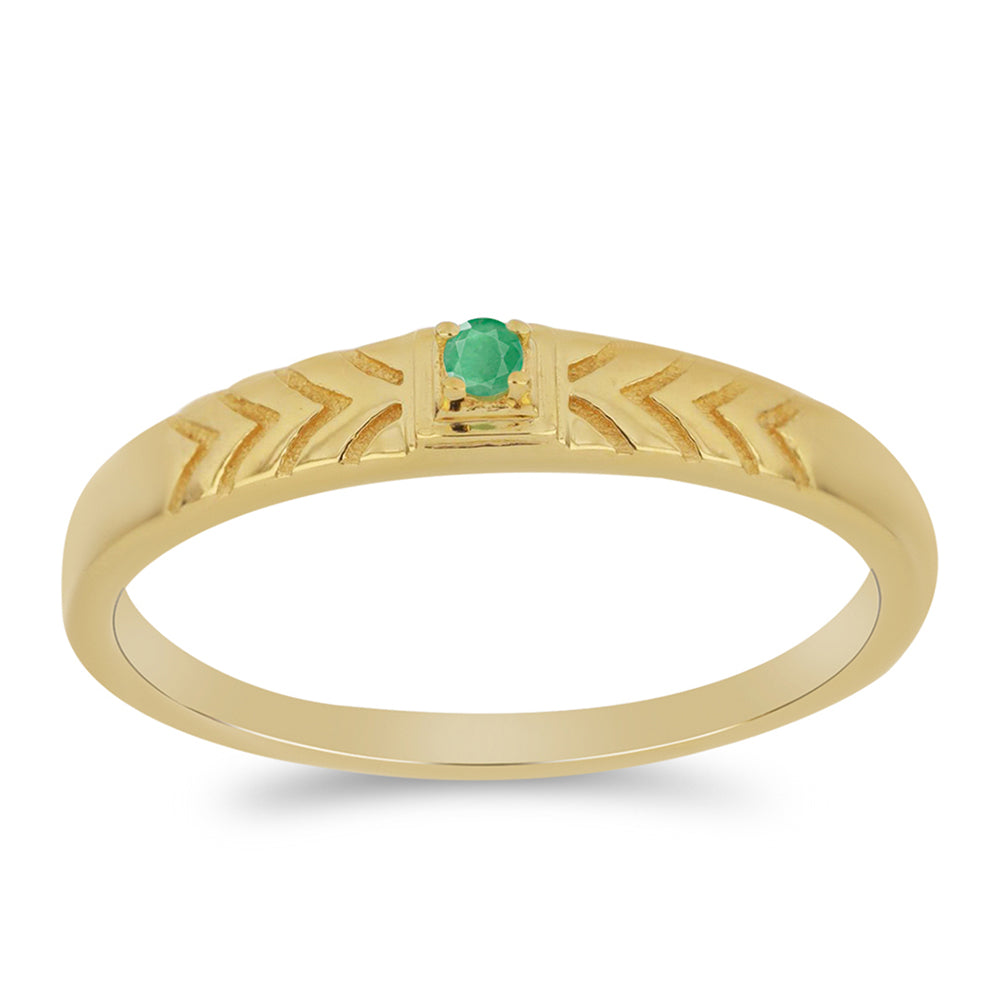 Goldplattierter Silberring mit brasilianischem Smaragd