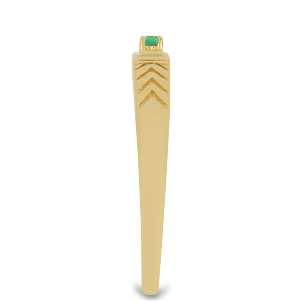 Goldplattierter Silberring mit brasilianischem Smaragd 4 