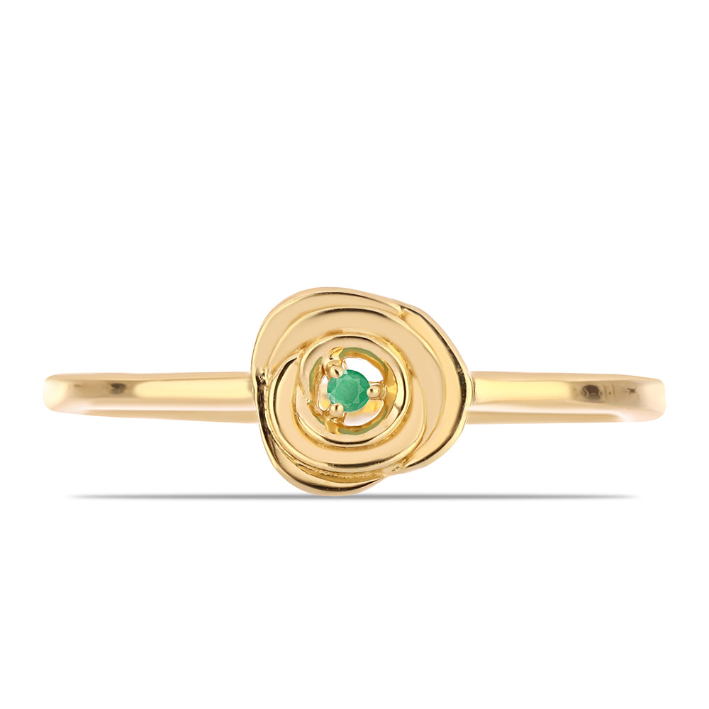 Goldplattierter Silberring mit brasilianischem Smaragd 1 