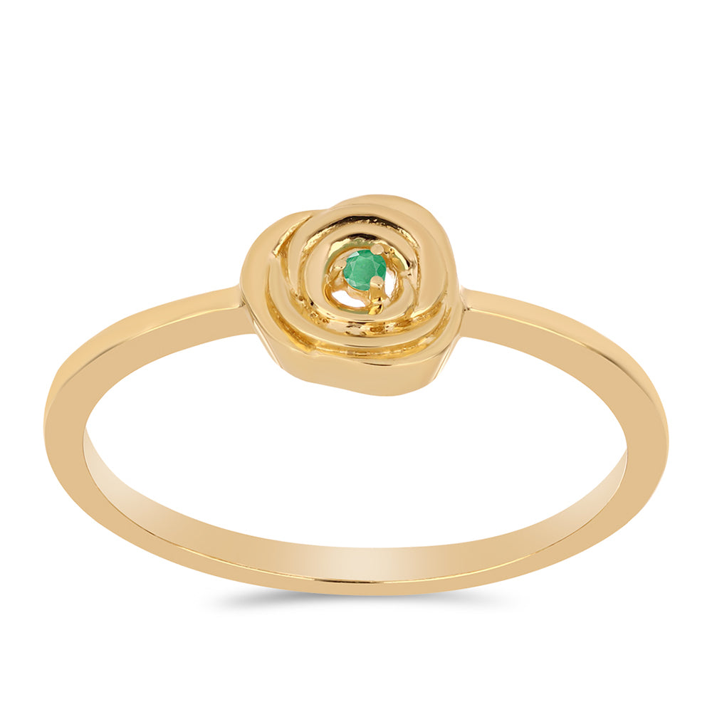 Goldplattierter Silberring mit brasilianischem Smaragd