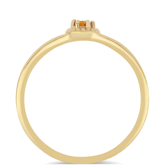 Goldplattierter Silberring mit Citrin aus Madeira