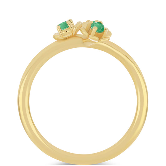Goldplattierter Silberring mit brasilianischem Smaragd