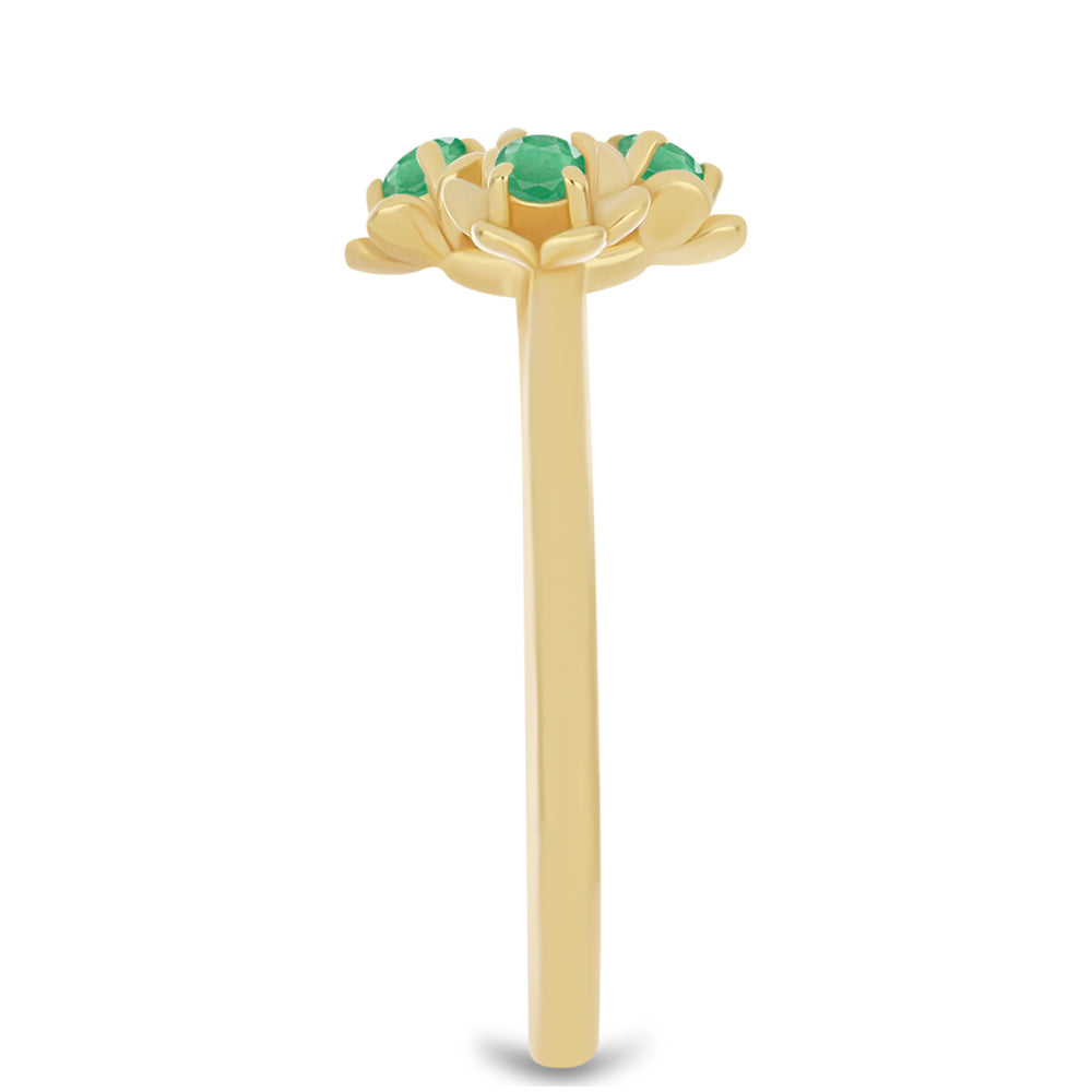 Goldplattierter Silberring mit brasilianischem Smaragd 4 