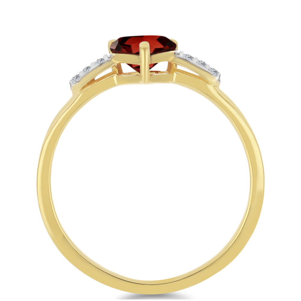 Goldplattierter Silberring mit Barton Granat und weißem Zirkon 2 