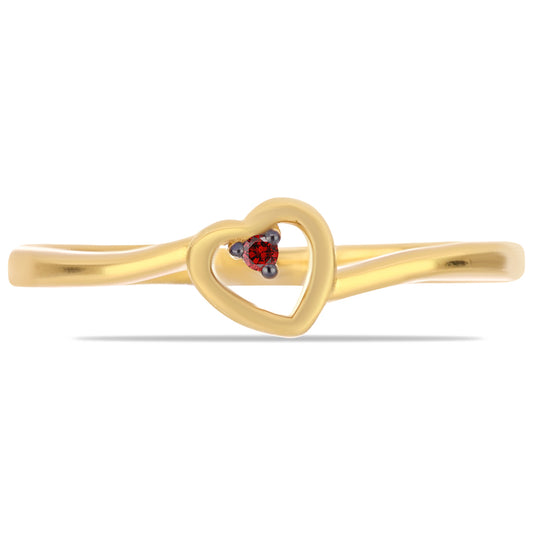 Goldplattierter Silberring mit rotem Diamant