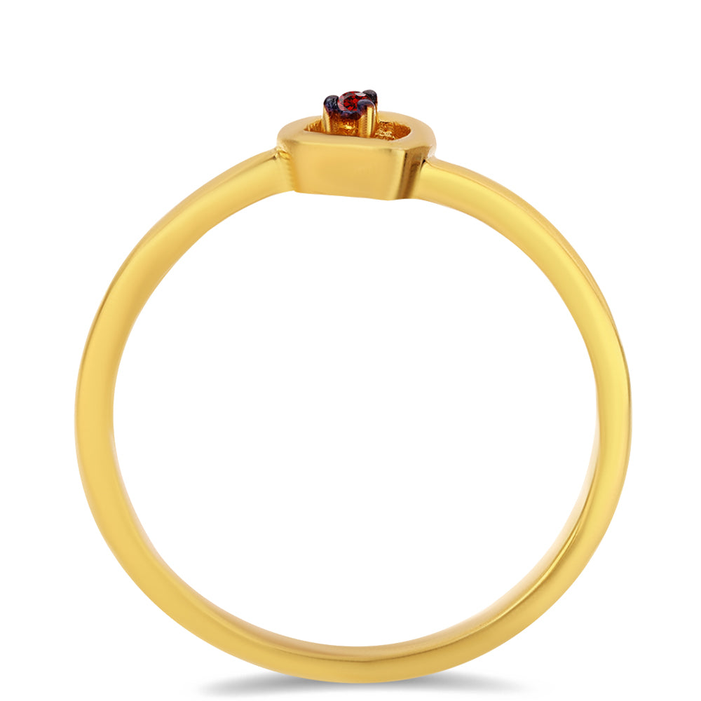 Goldplattierter Silberring mit rotem Diamant 2 