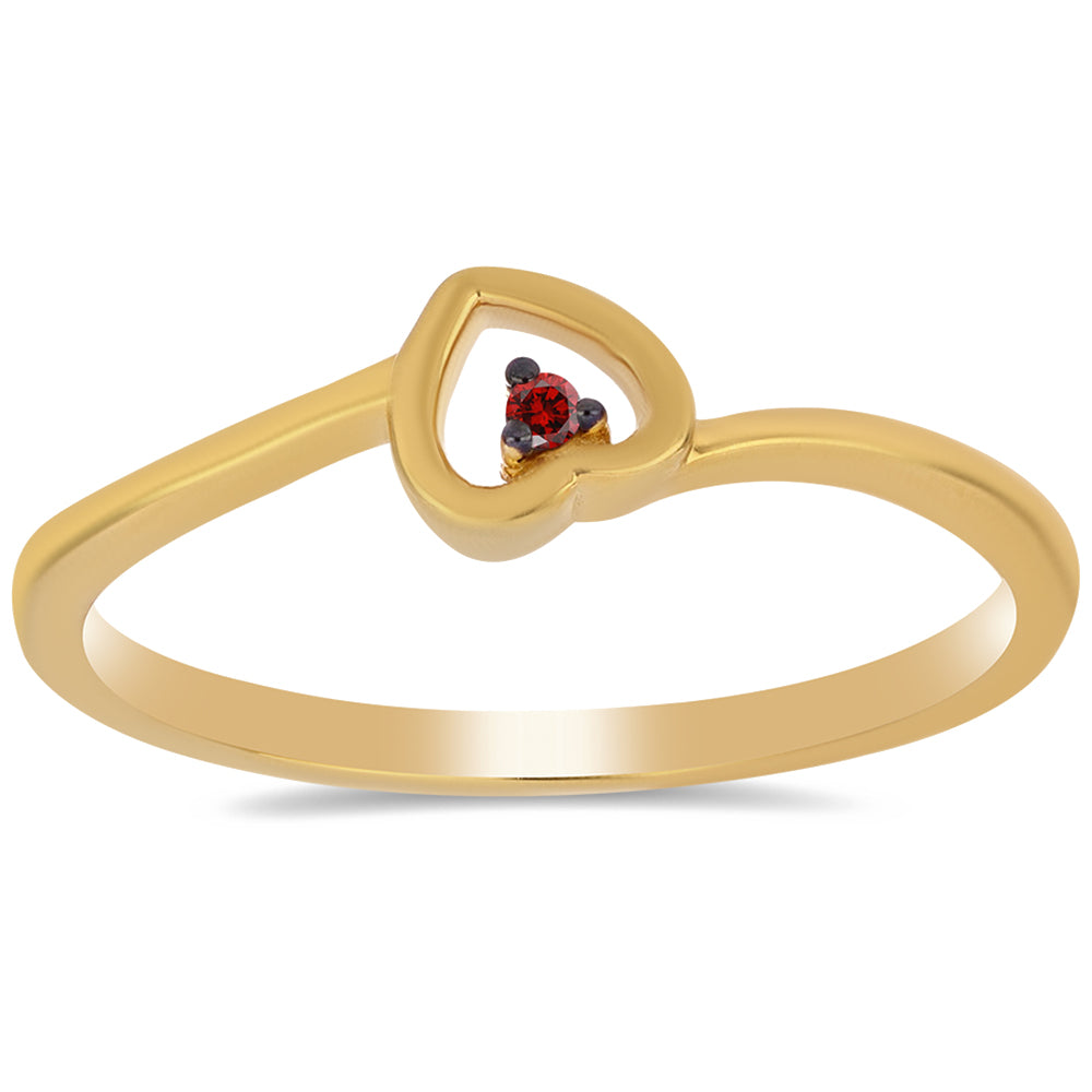 Goldplattierter Silberring mit rotem Diamant 3 