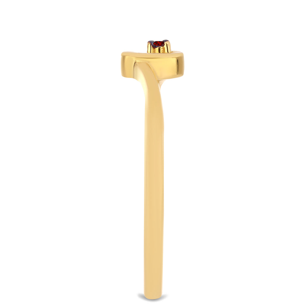 Goldplattierter Silberring mit rotem Diamant