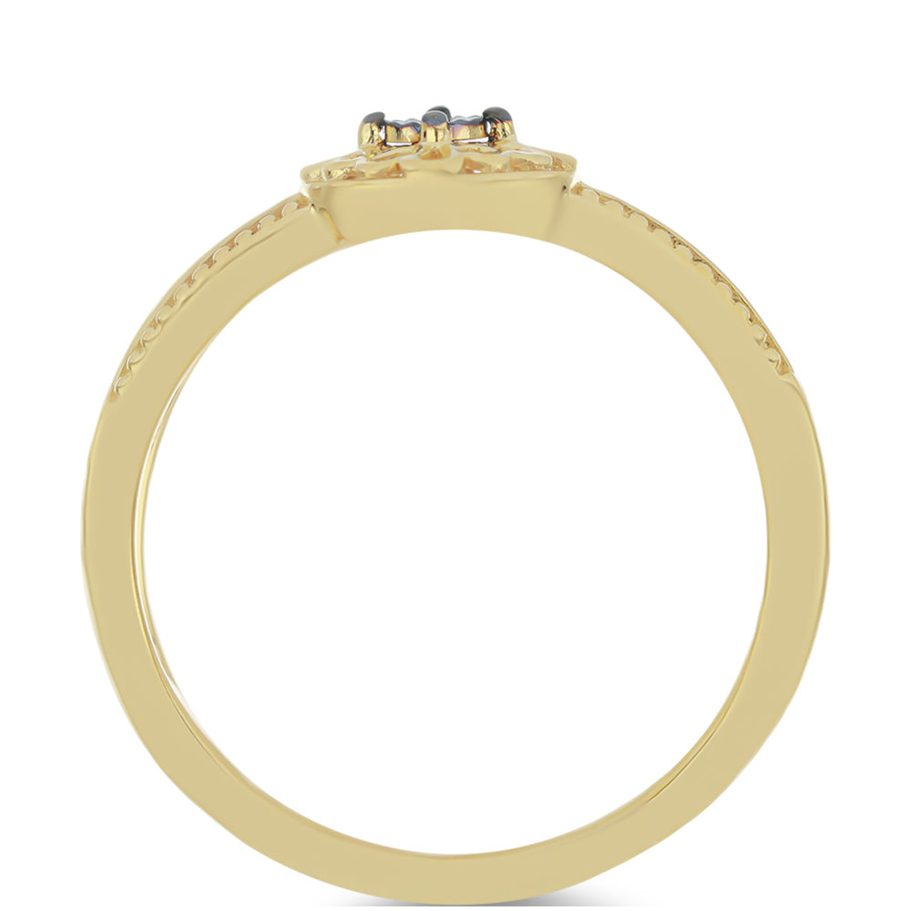 Goldplattierter Silberring mit grünem Diamant