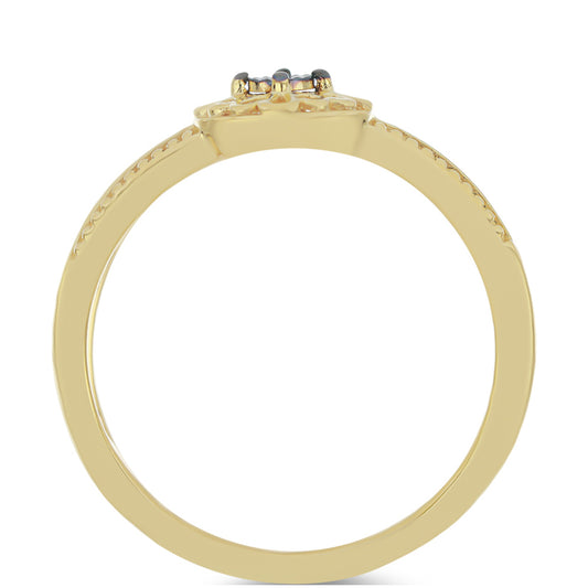 Goldplattierter Silberring mit grünem Diamant