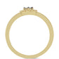 Goldplattierter Silberring mit grünem Diamant